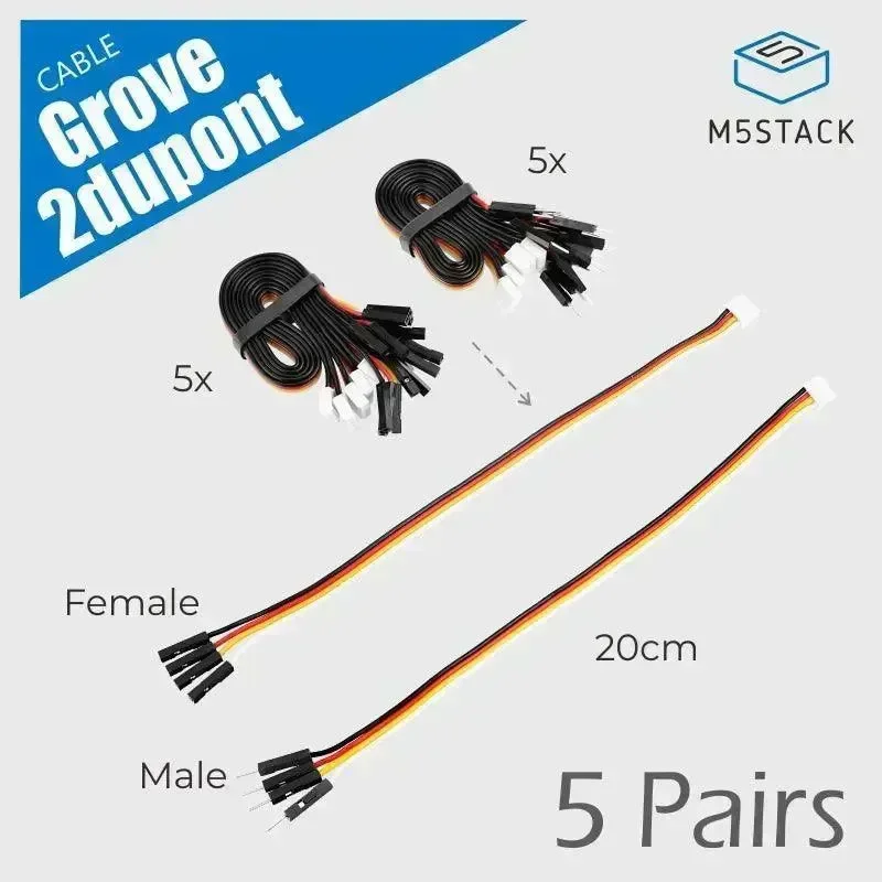 M5Stack Grove2Dupont konverzní kabel 20 cm (5 párů)
