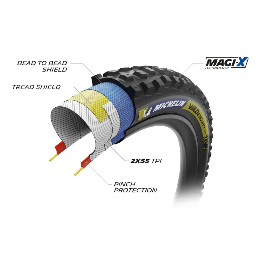 MICHELIN WILD ENDURO MS Racing Line Dark 29x2.40 Měkká pneumatika připravená na bezdušový provoz