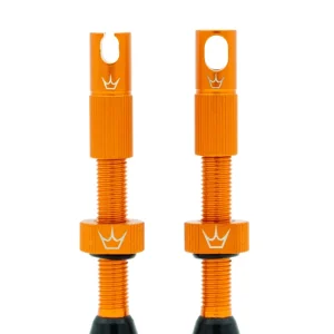 PEATY'S x Chris King MK2 Presta 60 mm bezdušové ventilky (x2) Orange