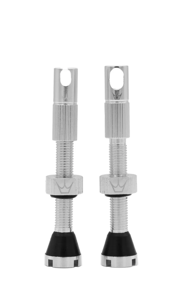 PEATY'S x Chris King MK2 Presta 42 mm bezdušové ventilky (x2) Stříbrná