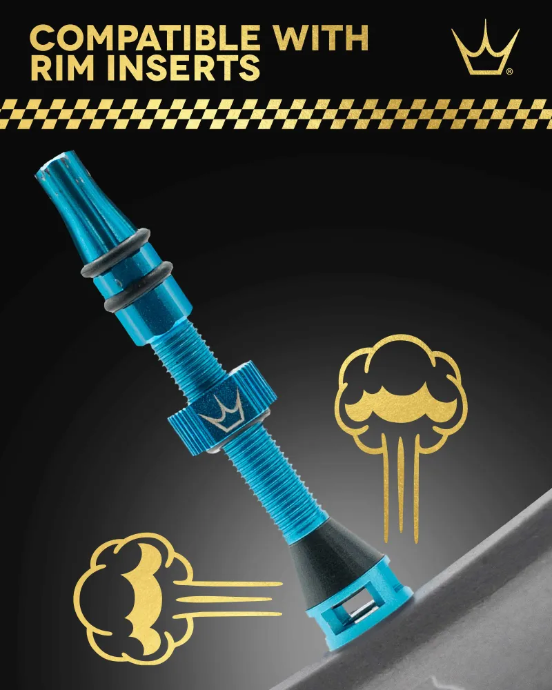 PEATY'S HOLESHOT FAST FLOW 42mm bezdušové ventilky (x2) Červená barva