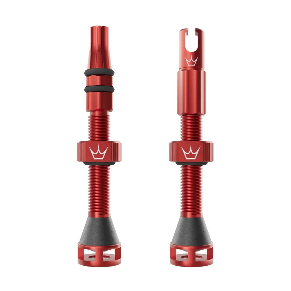PEATY'S HOLESHOT FAST FLOW 60mm bezdušové ventilky (x2) Červená barva