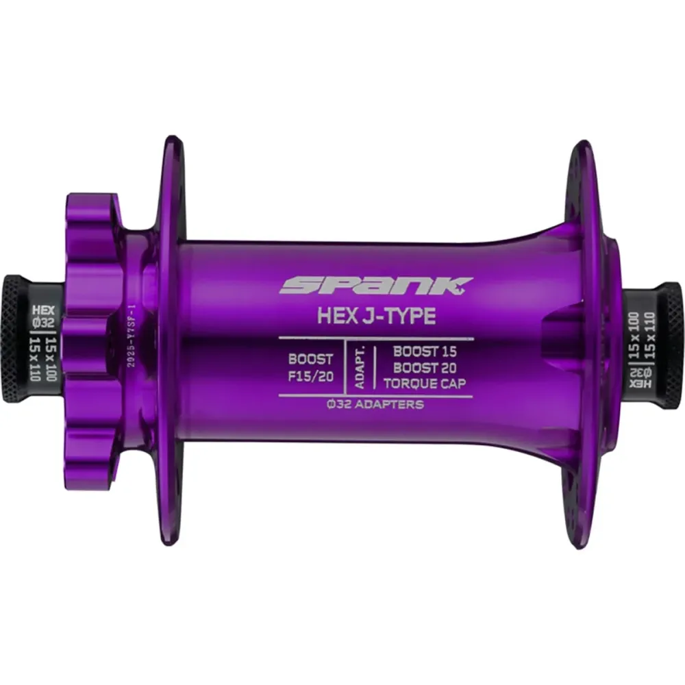 Přední náboj SPANK HEX 15/20 mm Boost s 32 otvory fialový