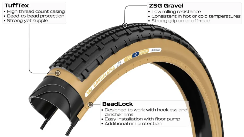 Pneumatika PANARACER GRAVELKING SK R TLC 700x40c Tubeless Ready Beige