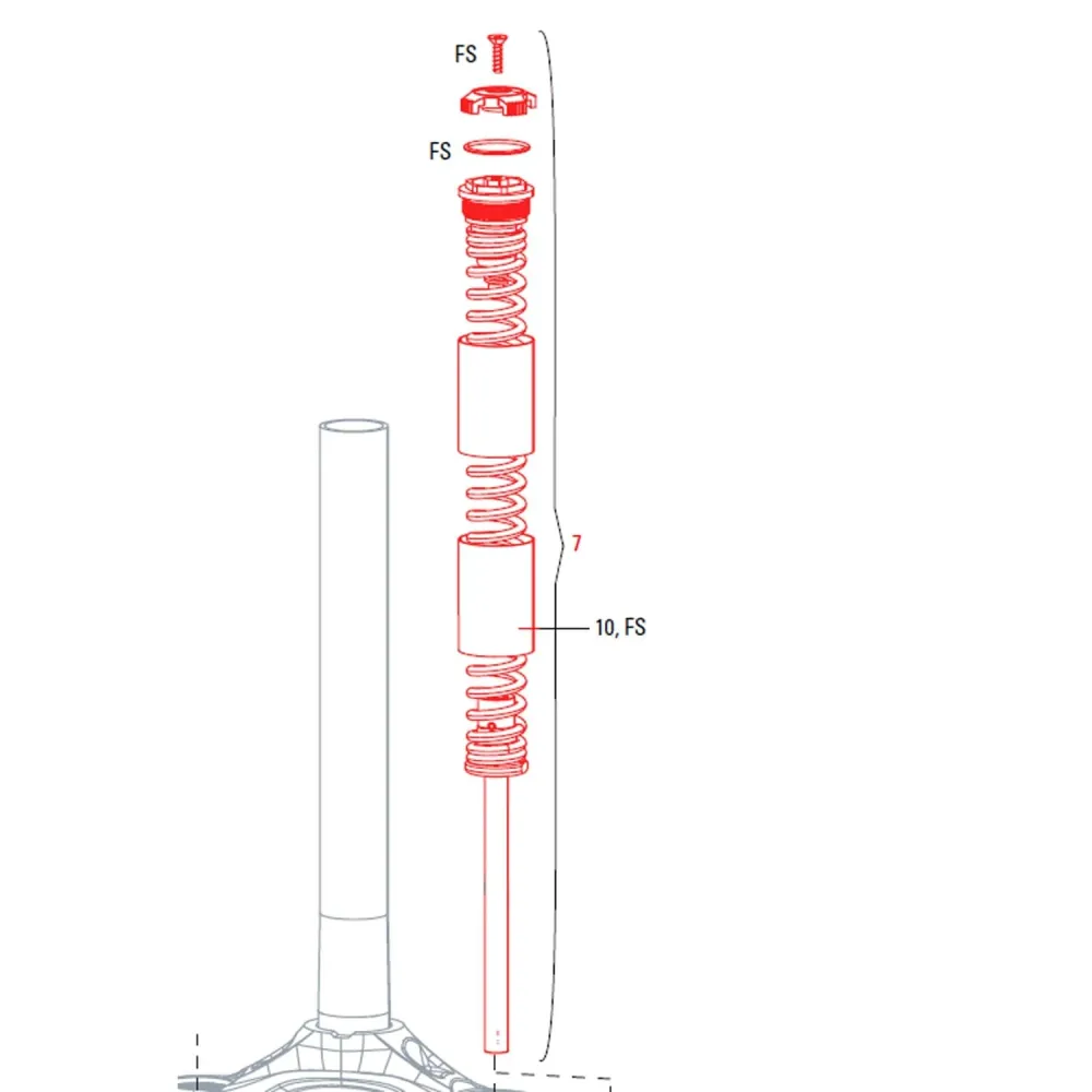 Pružina vidlice ROCKSHOX XC30 26" 100 mm Typ A1-A3/ 30 Silver A1-A2 X-Firm