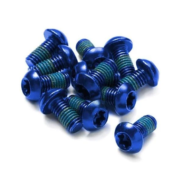 Sada 12 modře eloxovaných diskových šroubů REVERSE COMPONENTS