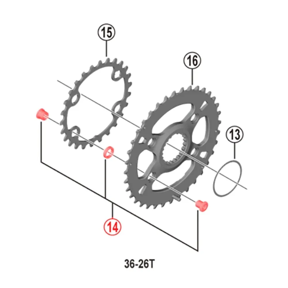 Sada šroubů matic pro dvojitou klikovou sadu SHIMANO SLX FC-M7100-2 12V, černá (x4)