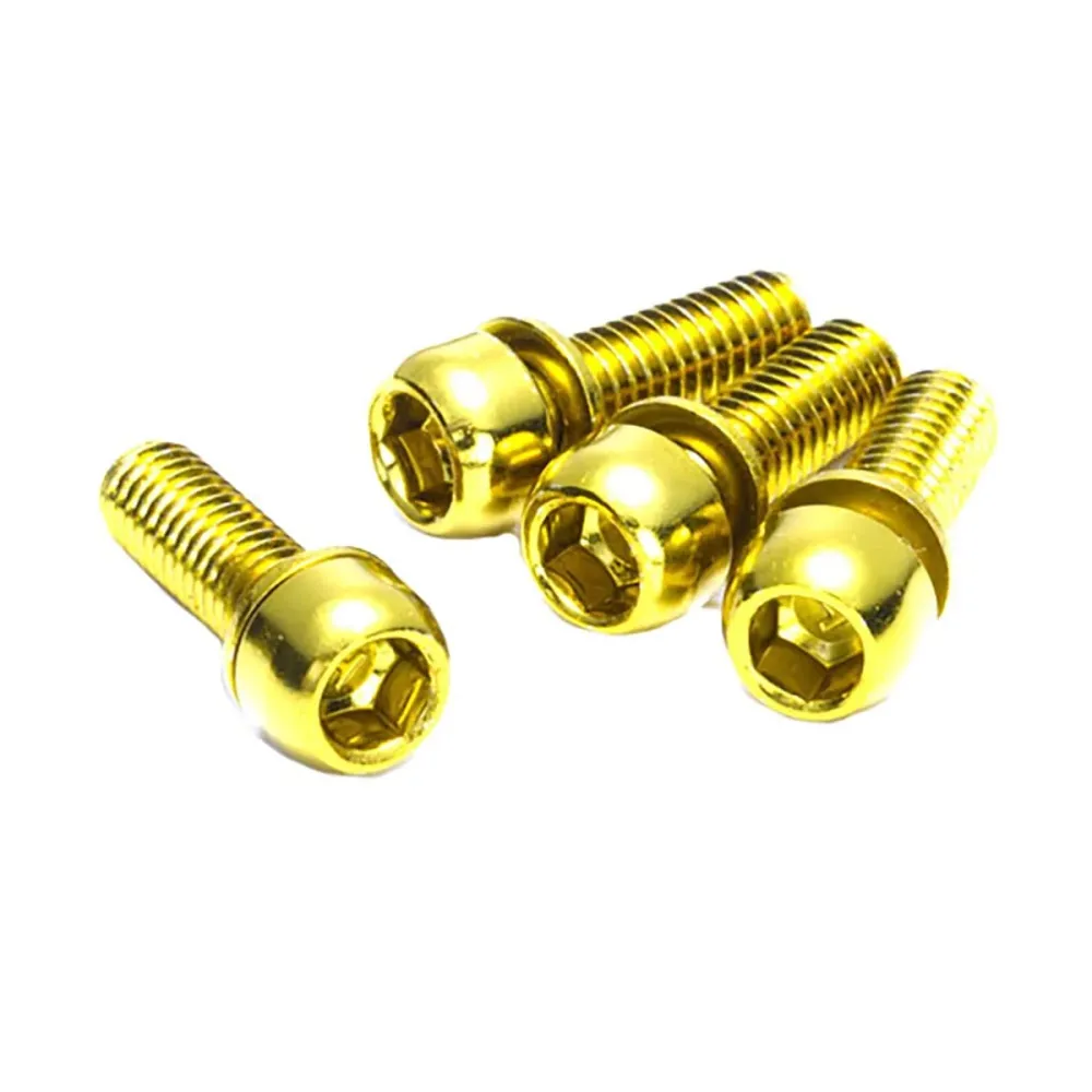 Sada 4 šroubů pro upevnění třmenů M6 x 18 mm, zlaté barvy