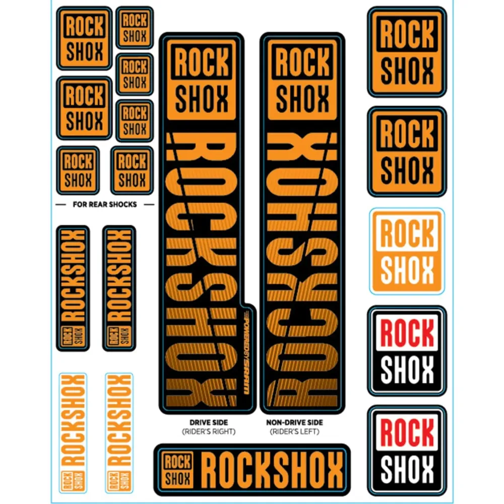 Sada samolepek pro ROCKSHOX Single Tee Forks 35 mm Divers (2018+) Orange