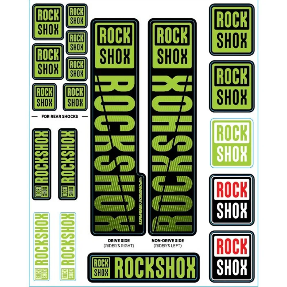 Sada samolepek pro vidlice ROCKSHOX Single Tee 35 mm (2018+) Green