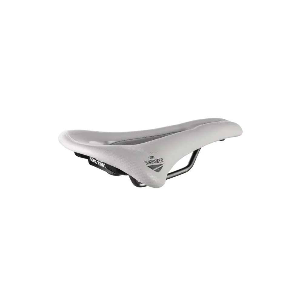 SAN MARCO ALLROAD SUPERCONFORT OPEN-FIT RACING L3 Sedlo šířka 146 mm Xsilite ocelové lišty šedá/bílá