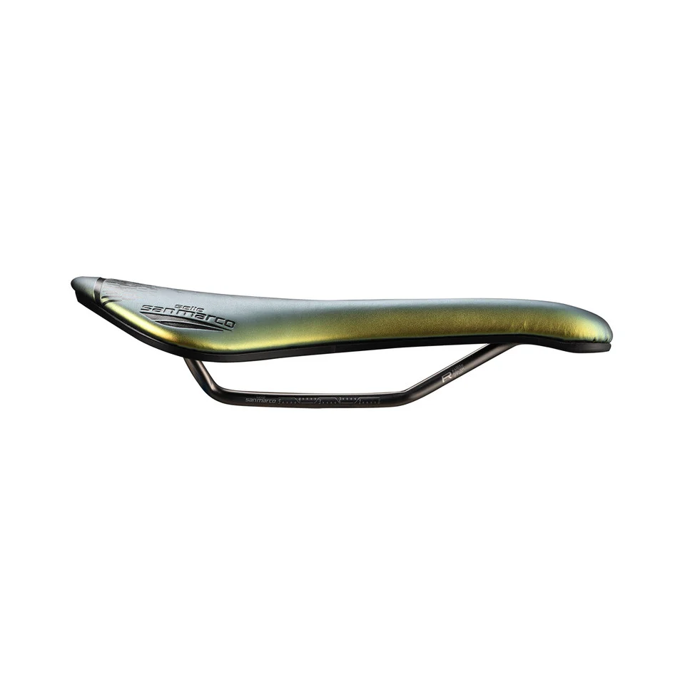 Sedlo SAN MARCO ASPIDE SHORT OPEN-FIT RACING L3 Šířka 155 mm Ocelové lišty Xsilite Gold
