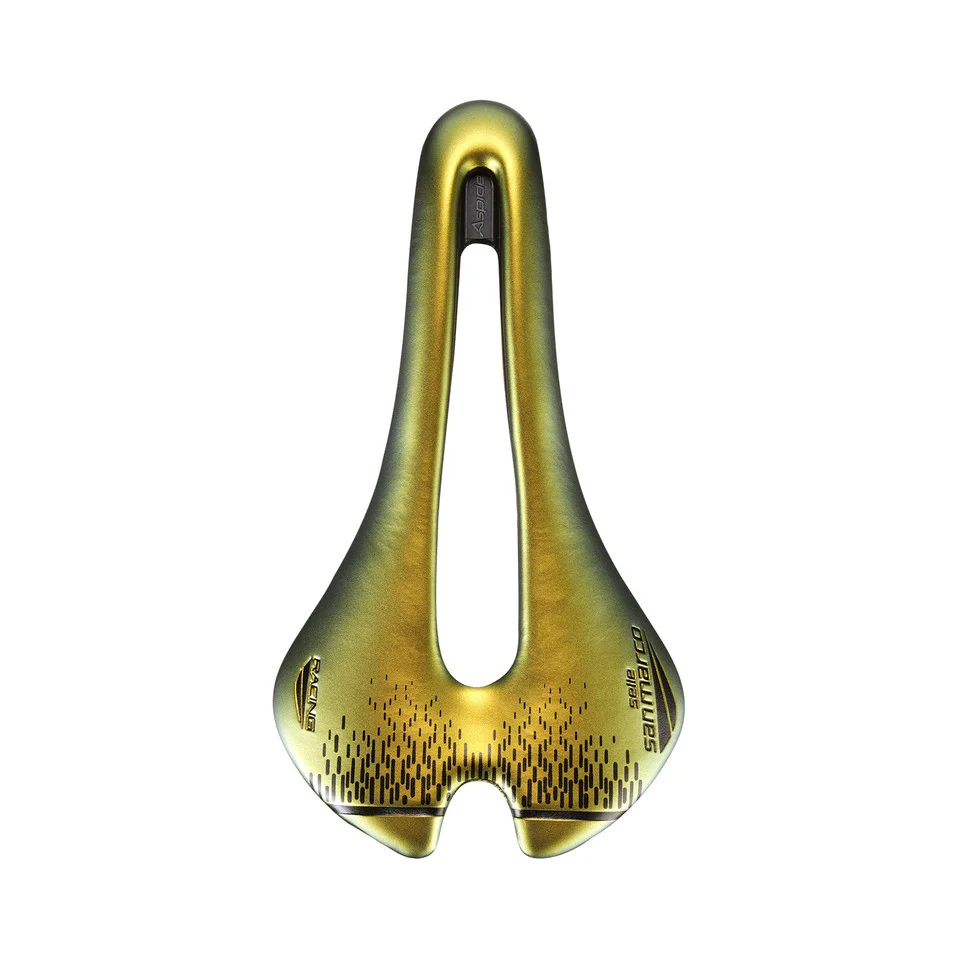 Sedlo SAN MARCO ASPIDE SHORT OPEN-FIT RACING L3 Šířka 155 mm Ocelové lišty Xsilite Gold