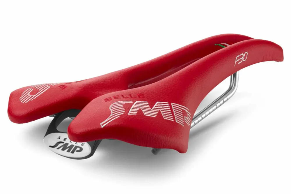 Sedlo SMP F30 Šířka 149 mm Kolejnice z nerezové oceli Červená