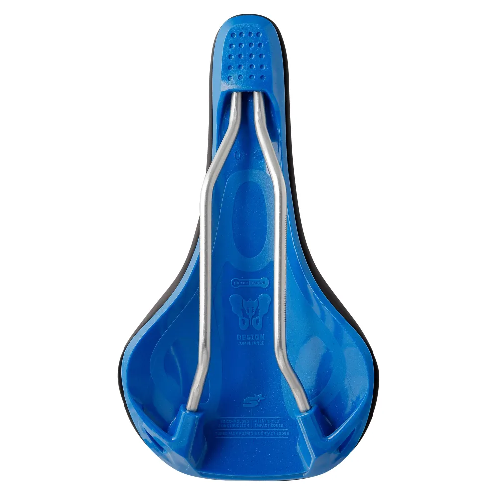 SPANK OOZY 220 144mm sedlo CrN/Ti kolejnice Modrá