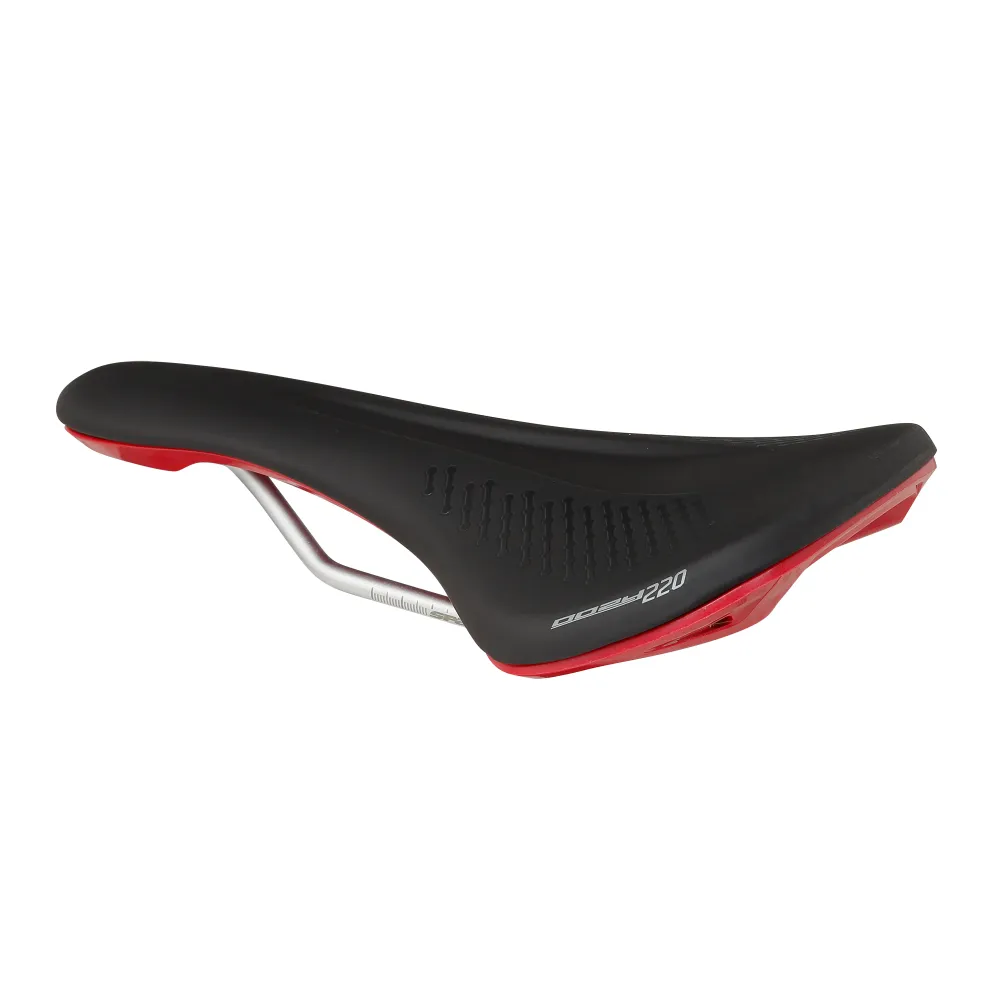 SPANK OOZY 220 144mm sedlo CrN/Ti kolejnice Červená