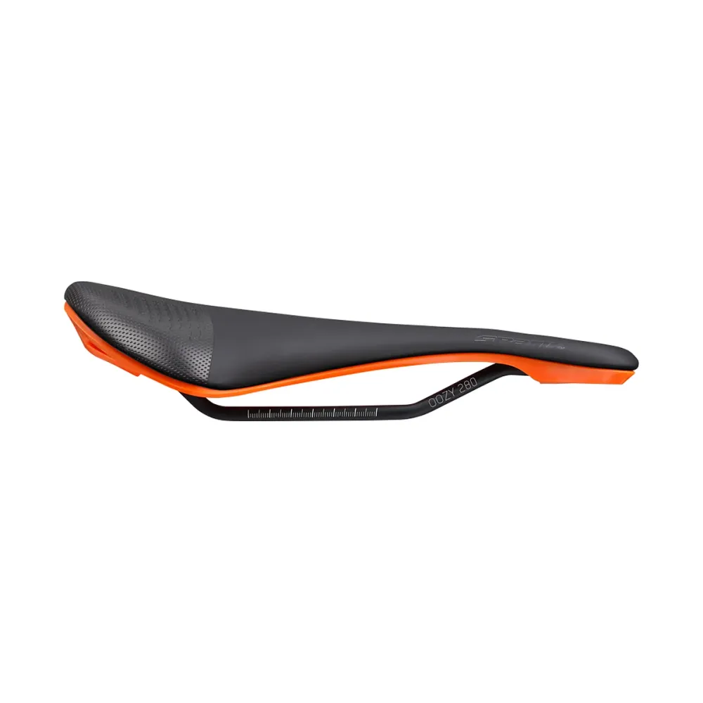 SPANK OOZY 280 144mm sedlo CrMo kolejnice oranžová