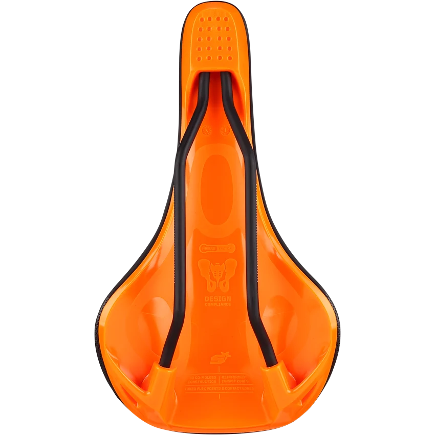 SPANK OOZY 280 144mm sedlo CrMo kolejnice oranžová