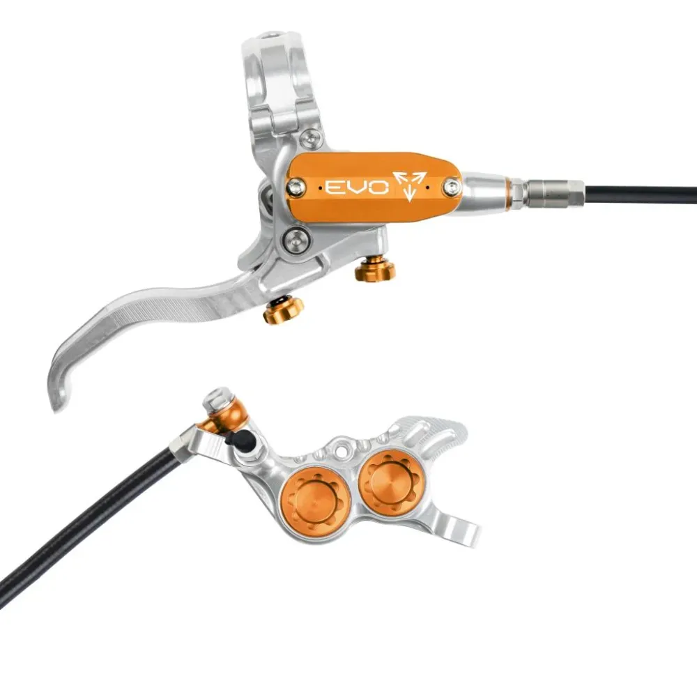 Zadní brzda HOPE TECH 4 EVO GR4 stříbrná/oranžová