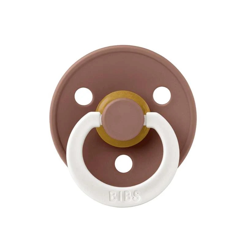 Bibs Kulatý Colour Dudlík - vel. 1 - přírodní guma - GLOW - Dřevorubec