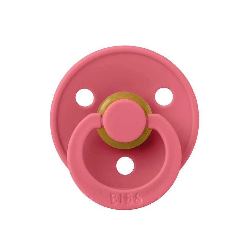 Bibs Kulatý Colour Dudlík - vel. 1 - přírodní guma - Korál