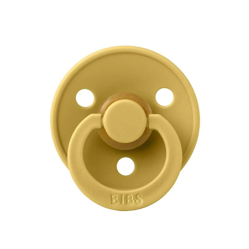 Bibs Kulatý Colour Dudlík - vel. 1 - přírodní guma - Hořčice