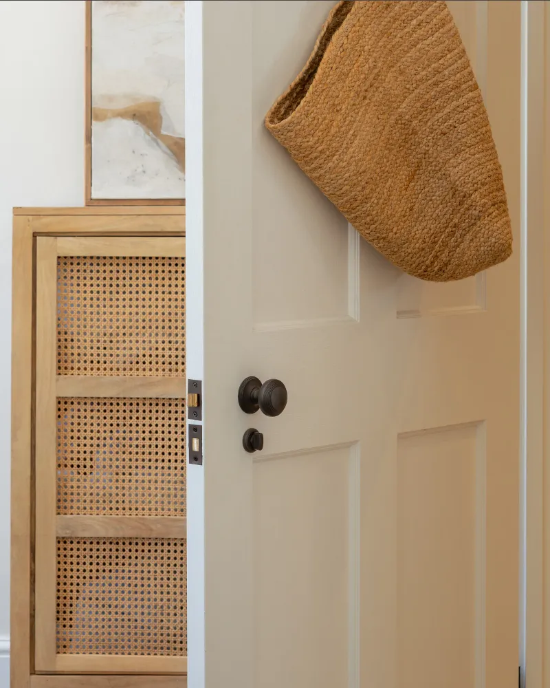 Keyless Entry Poplar Sprung Door Knob - Warm finish