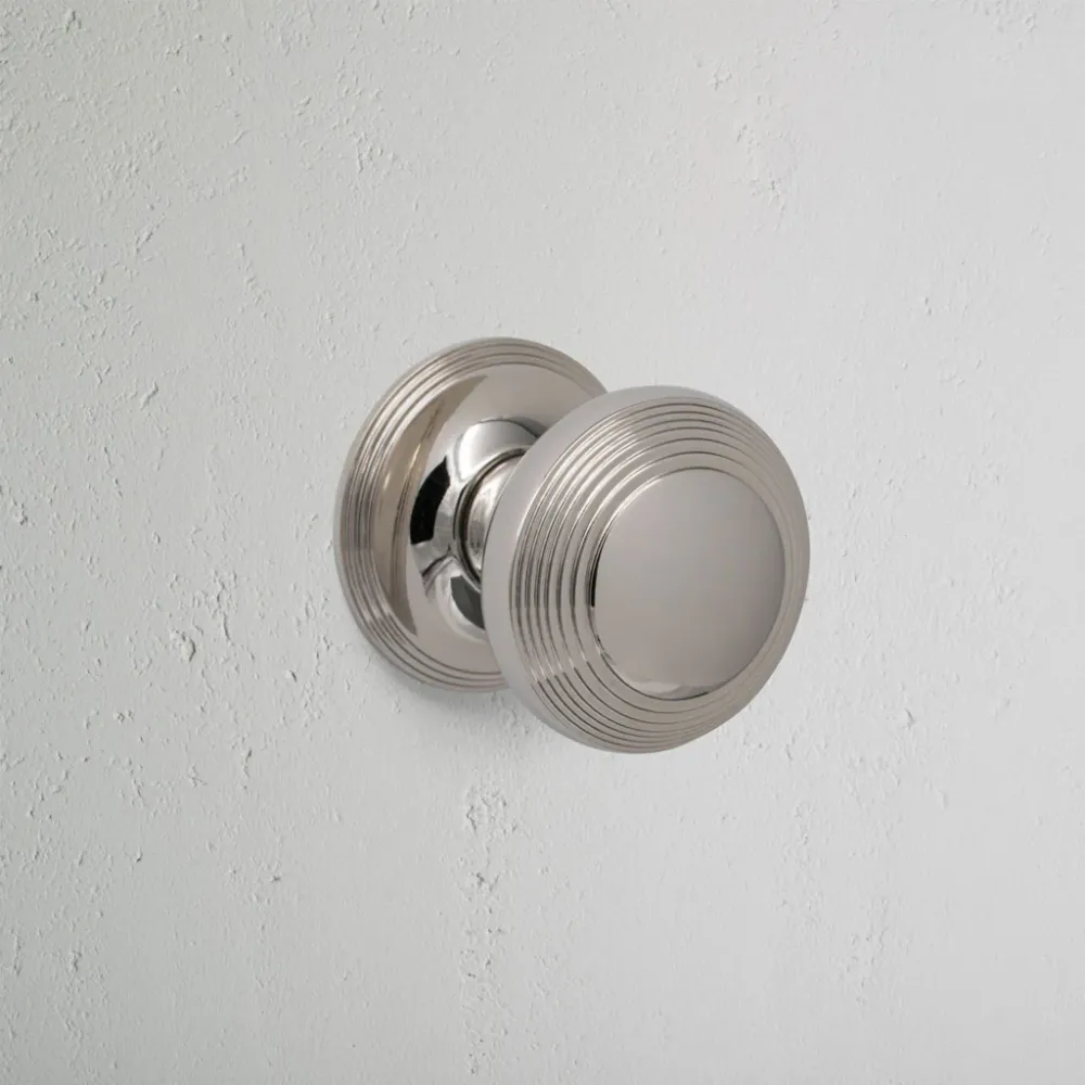 Knob Set Poplar Sprung Door Knob - Polished Nickel