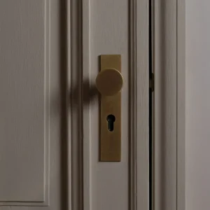 Onslow Long Plate Sprung Door Knob & Euro Lock - Antique Zlatý kov