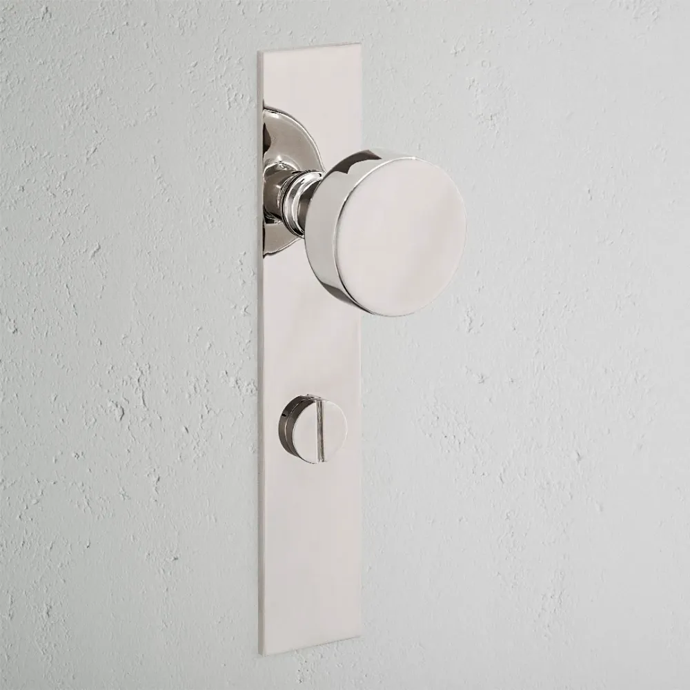 Onslow Long Plate Sprung Door Knob & Thumbturn - Polished Nickel Front Door Security
