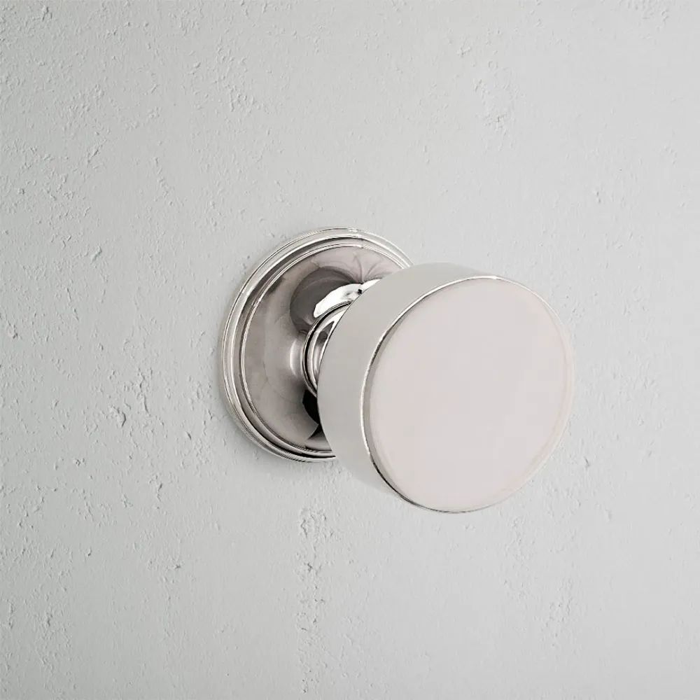 Onslow Unsprung Door Knob (Scandinavian) - Polished Nickel Front Door Security