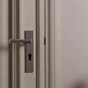 Apsley Long Plate Sprung Door Handle & Euro Lock - Polished Nickel Strike Plate