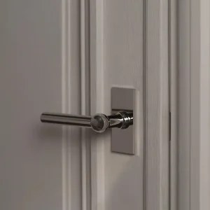 Harper Short Plate Sprung Door Handle - Polished Nickel - ANSI/BHMA Certified