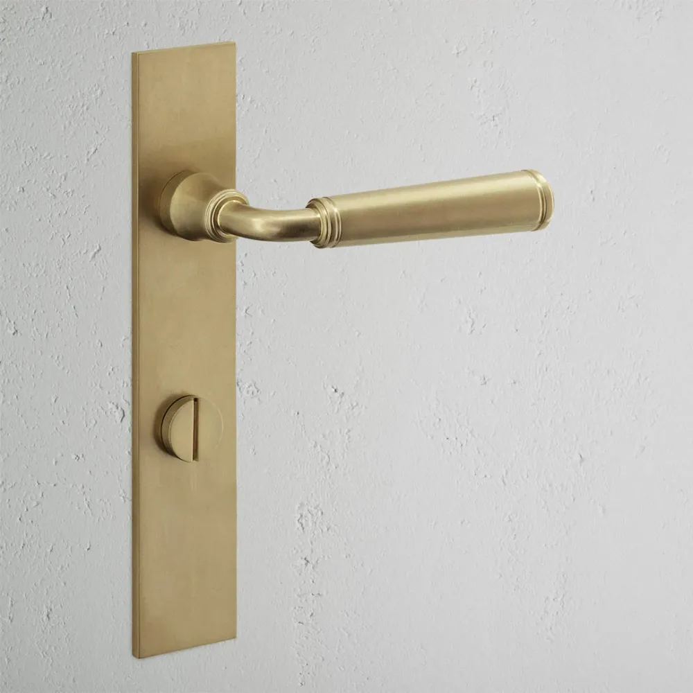 Keyless Entry Digby Long Plate Sprung Door Handle & Thumbturn - Antique Zlatý kov