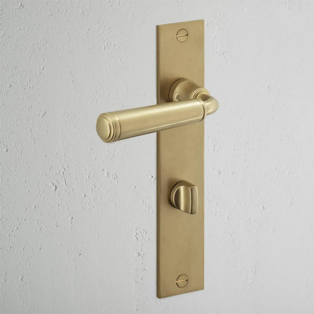 Keyless Entry Digby Long Plate Sprung Door Handle & Thumbturn - Antique Zlatý kov