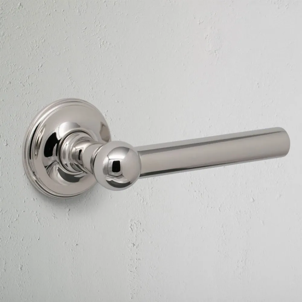 Keyless Entry Harper Unsprung Door Handle (Scandinavian) - Polished Nickel