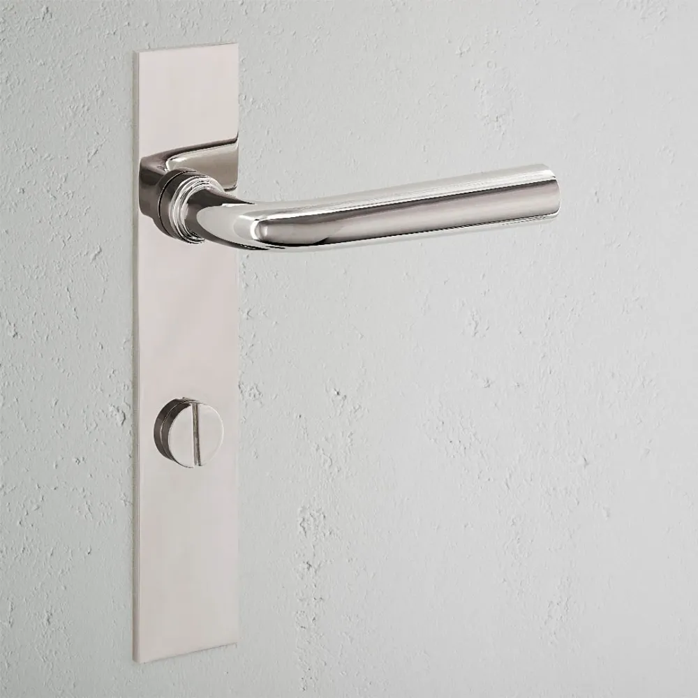 Prémiový bezpečnostní stupeň Apsley Long Plate Sprung Door Handle & Thumbturn - Polished Nickel