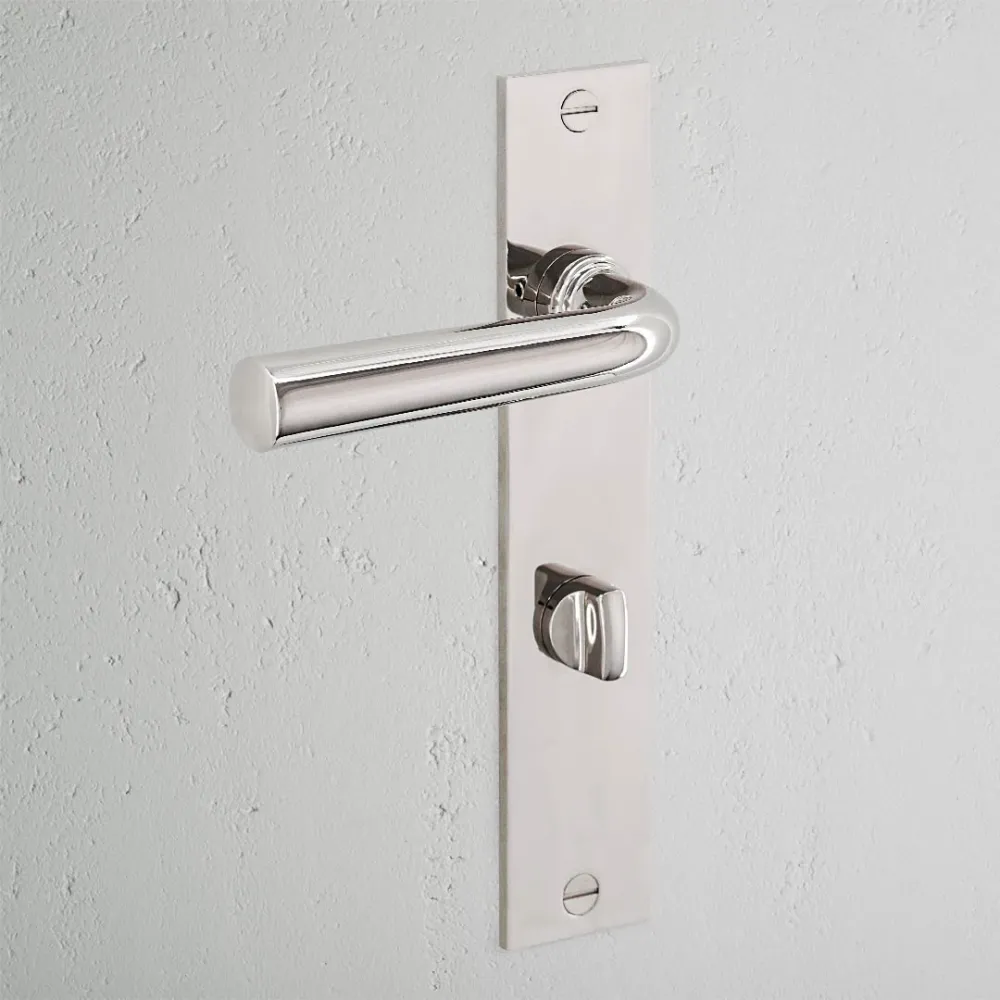 Prémiový bezpečnostní stupeň Apsley Long Plate Sprung Door Handle & Thumbturn - Polished Nickel