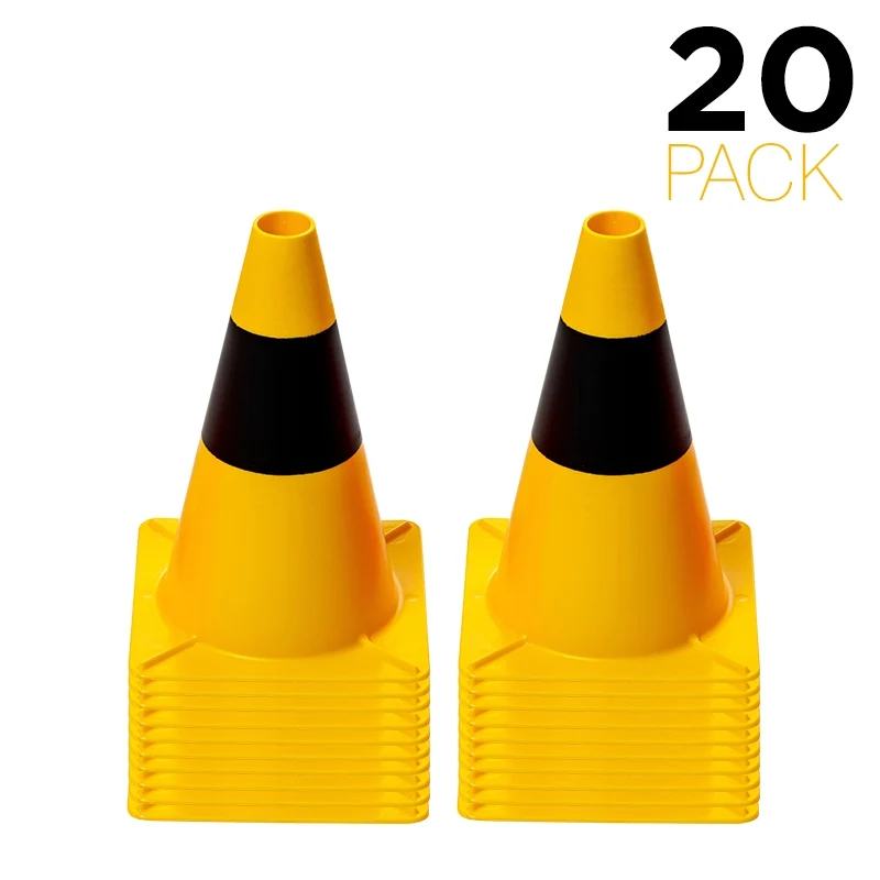 Flexibarrier Dopravní kužel 30cm - Sada - 20ks (Černá/Žlutá)