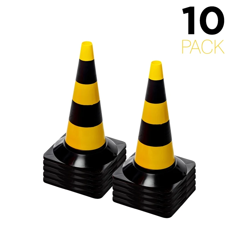 Flexibarrier Dopravní kužel 50cm - Sada - 10ks (Černá/Žlutá)
