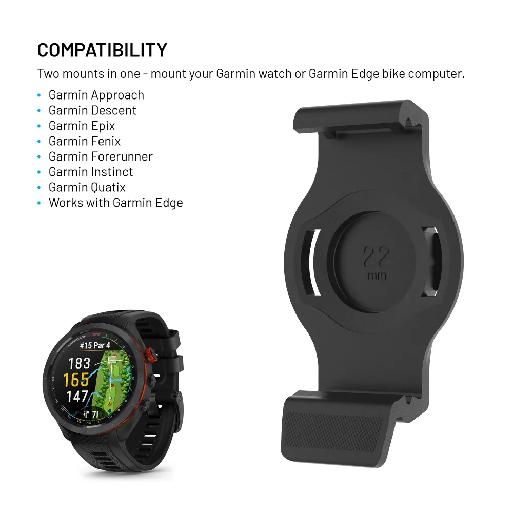 Držák chytrých hodinek na kolo FIXED Dock Garmin 22mm, černý