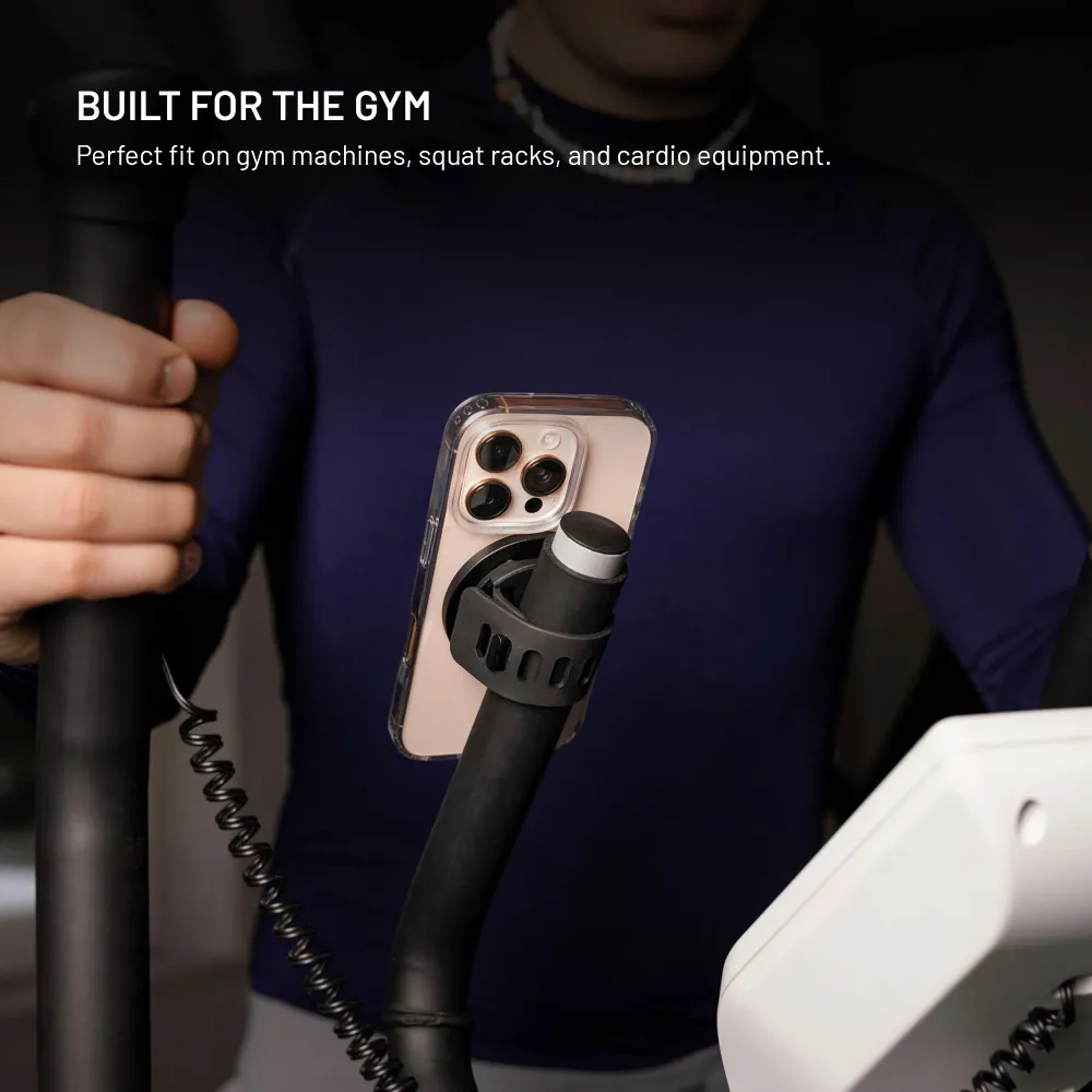 Fitness držák mobilního telefonu FIXED MagGrip Active s MagSafe uchycením, černý