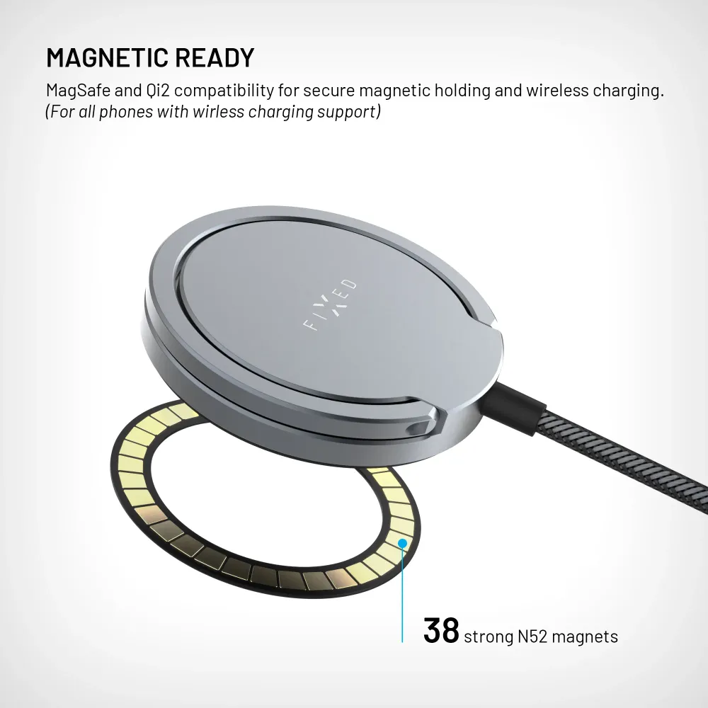 Magnetická nálepka na mobilní telefony pro použití technologie MagSafe FIXED MagPlate, černá FIXED.zone shop