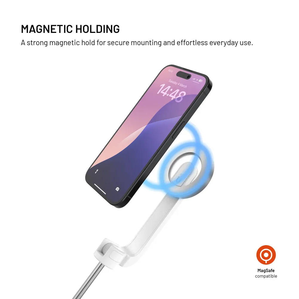 Selfie stick s tripodem FIXED MagSnap s podporou MagSafe bezdrátovou spouští, bílý FIXED.zone shop