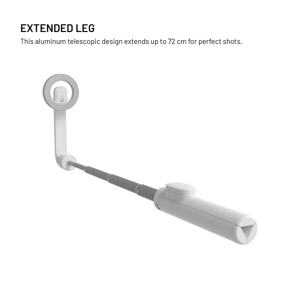 Selfie stick s tripodem FIXED MagSnap s podporou MagSafe bezdrátovou spouští, bílý FIXED.zone shop