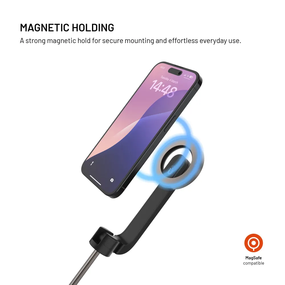 Selfie stick s tripodem FIXED MagSnap s podporou MagSafe bezdrátovou spouští, černý FIXED.zone shop