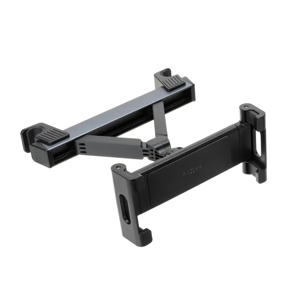 Univerzální držák pro tablety FIXED Passenger Max s uchycením do opěrky hlavy posuvným ramenem, space gray FIXED.zone shop