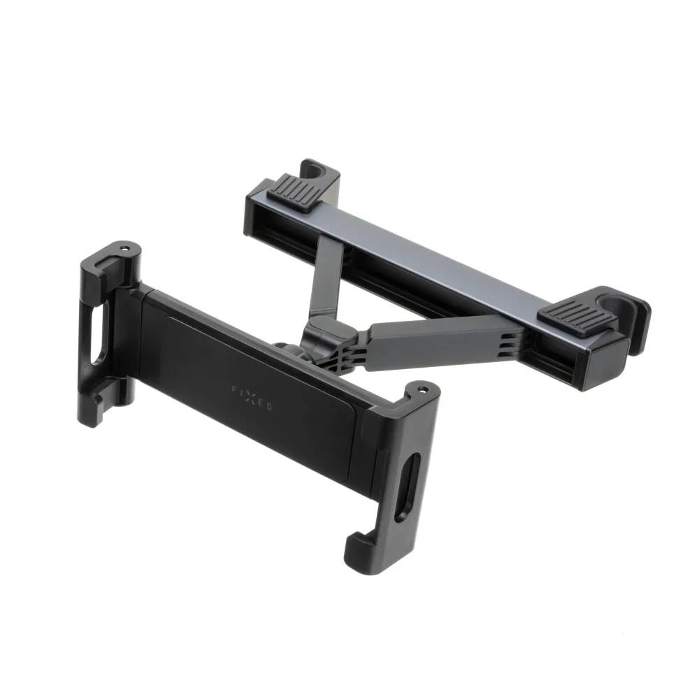 Univerzální držák pro tablety FIXED Passenger Max s uchycením do opěrky hlavy posuvným ramenem, space gray FIXED.zone shop