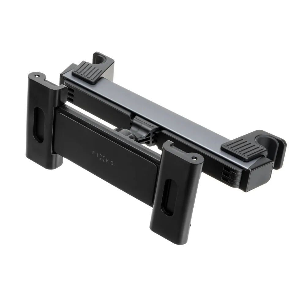 Univerzální držák pro tablety FIXED Passenger Max s uchycením do opěrky hlavy posuvným ramenem, space gray FIXED.zone shop