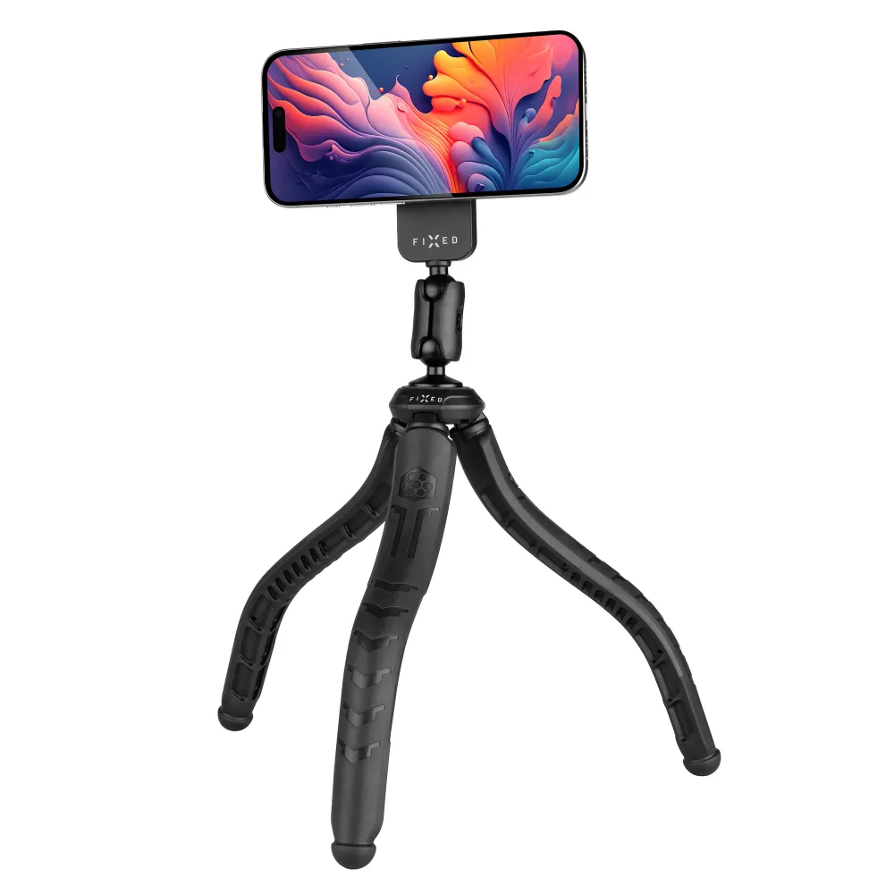 Flexibilní Stativ FIXED Creator s 1/4" magnetickým držákem na telefon, s podporou MagSafe, černý